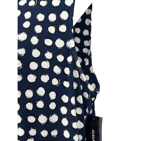 Alfani Women XL Extra Large Blue White Polka Dot Sleeveless Top Blouse NWT New - Picture 5 of 10